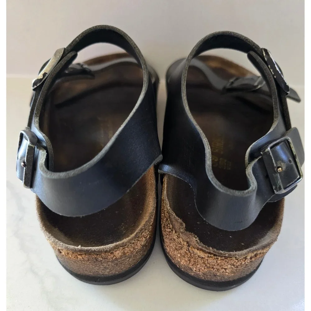 Birkenstock Milano Black Leather Slingback Sandals Mens 42 L11 M9 Germany